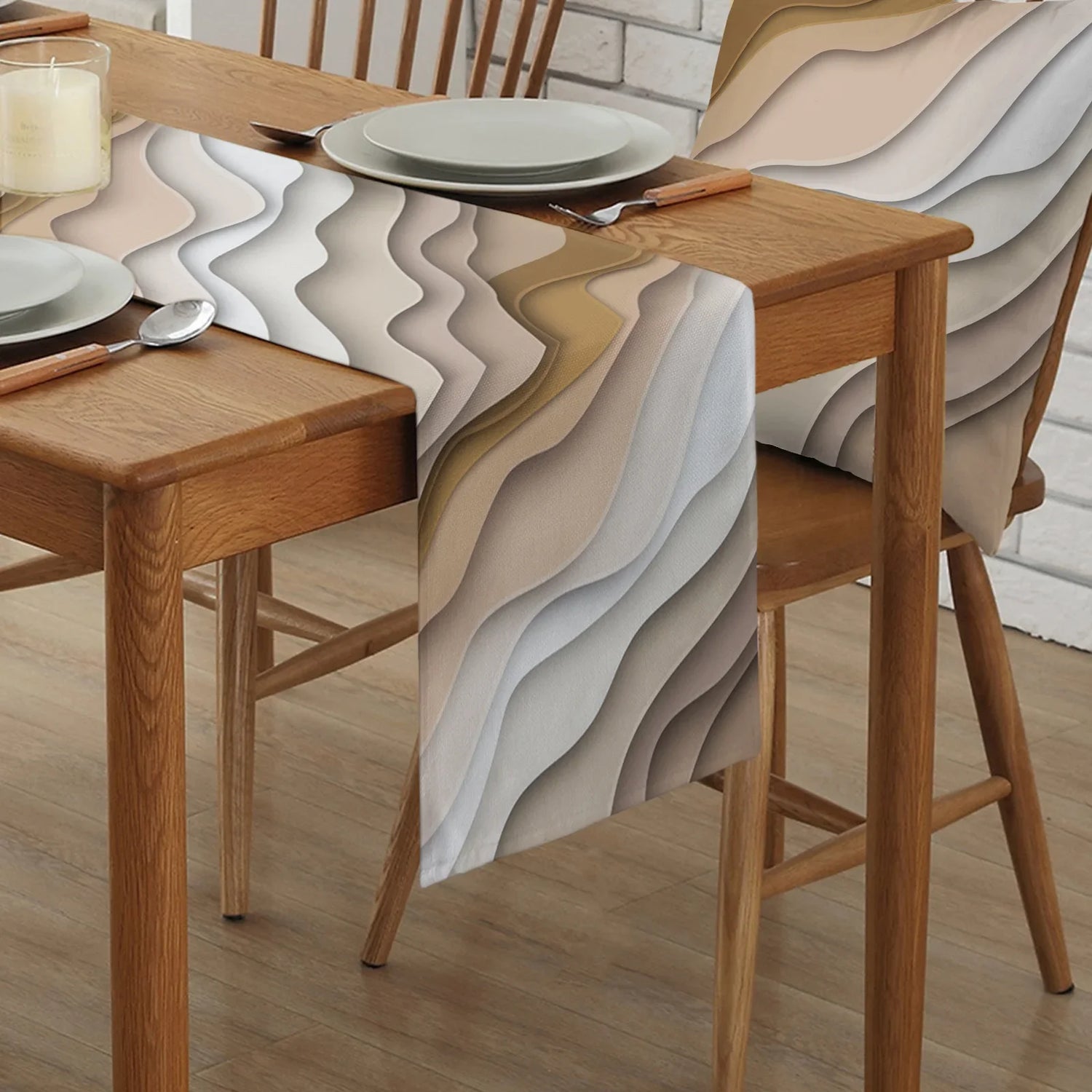 Chemin de Table Beige Moderne