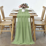 Chiffon Wedding Decoration Table Runner Sage Green Solid Luxury Rustic Droop For Baby Shower Valentine Easter Home Decorate